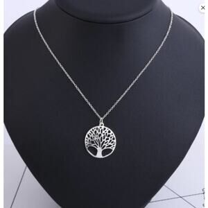 Moon Phases Tree of Life Stainless Steel Necklace